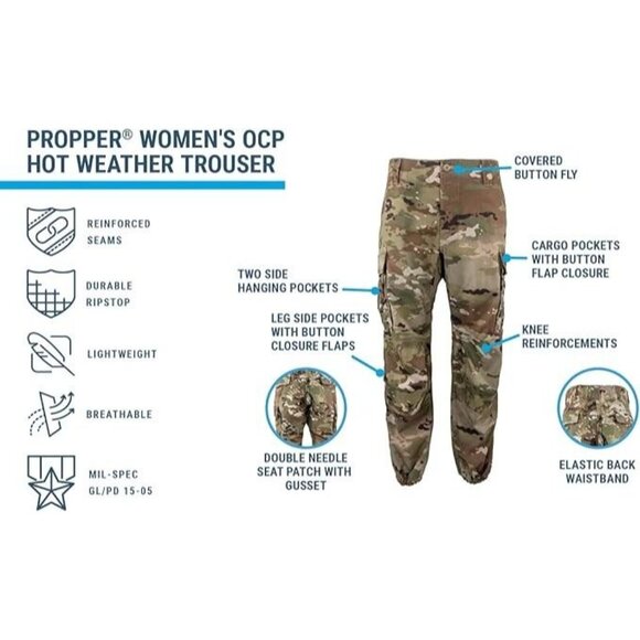 Trousers, Woodland Camo Combat Cotton/Nylon Small/Short Women s 29X31 - Picture 3 of 7